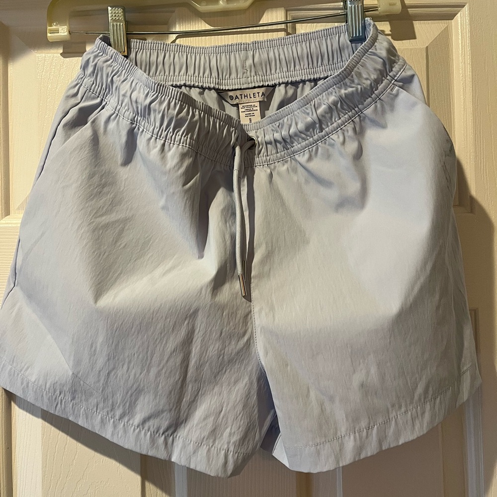 Athleta Pale Blue Women's Athletic Drawstring Shorts